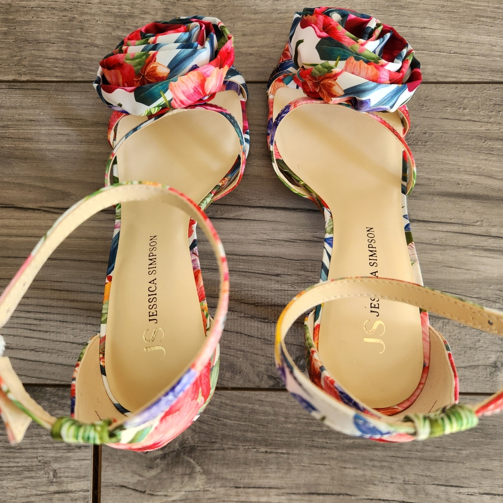 NWT Jessica Simpson Multicolor Floral Heels – Cushioned Insole – Size 6 - Picture 4 of 6